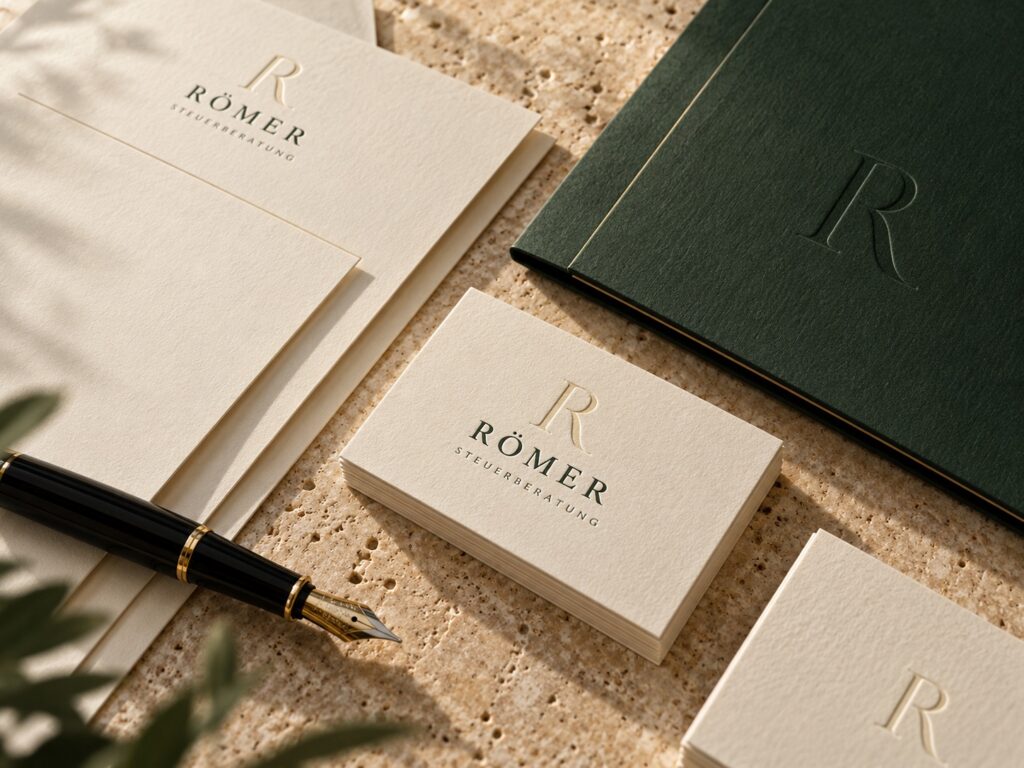 Fiktives Corporate-Design-Konzept für Römer Steuerberatung